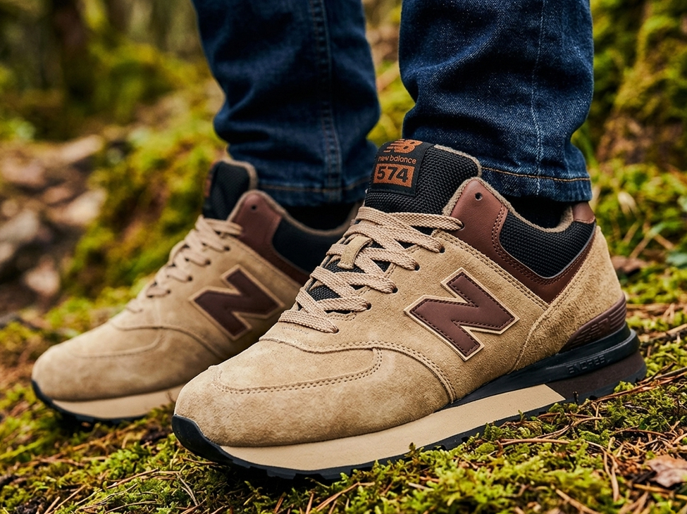 Нейтральные кроссовки на зиму: New Balance 574 с экомехом внутри