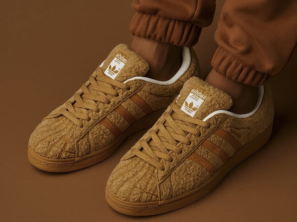 Плюшевые кроссовки Adidas Superstar для девушек